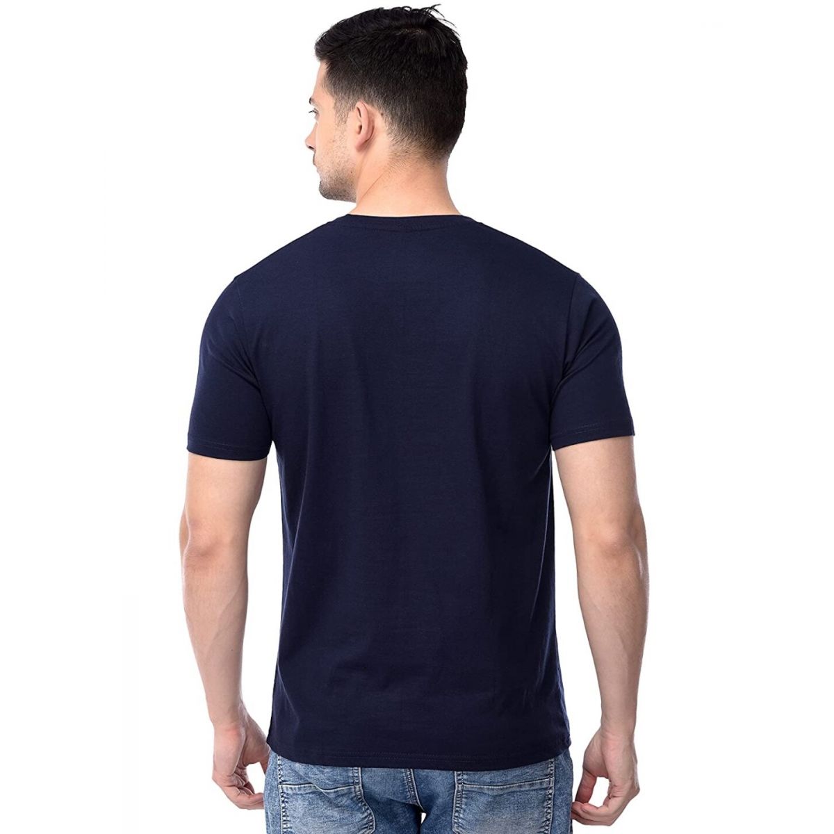 Футболка темно-синяя, однотонная, Regular Fit Футболка темно-синяя, однотонная, Regular Fit